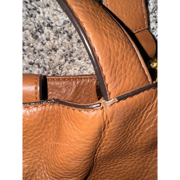 Women's Michael Kors Brown Gold Leather Hobo Bag One Size​ - Picture 5 of 16
